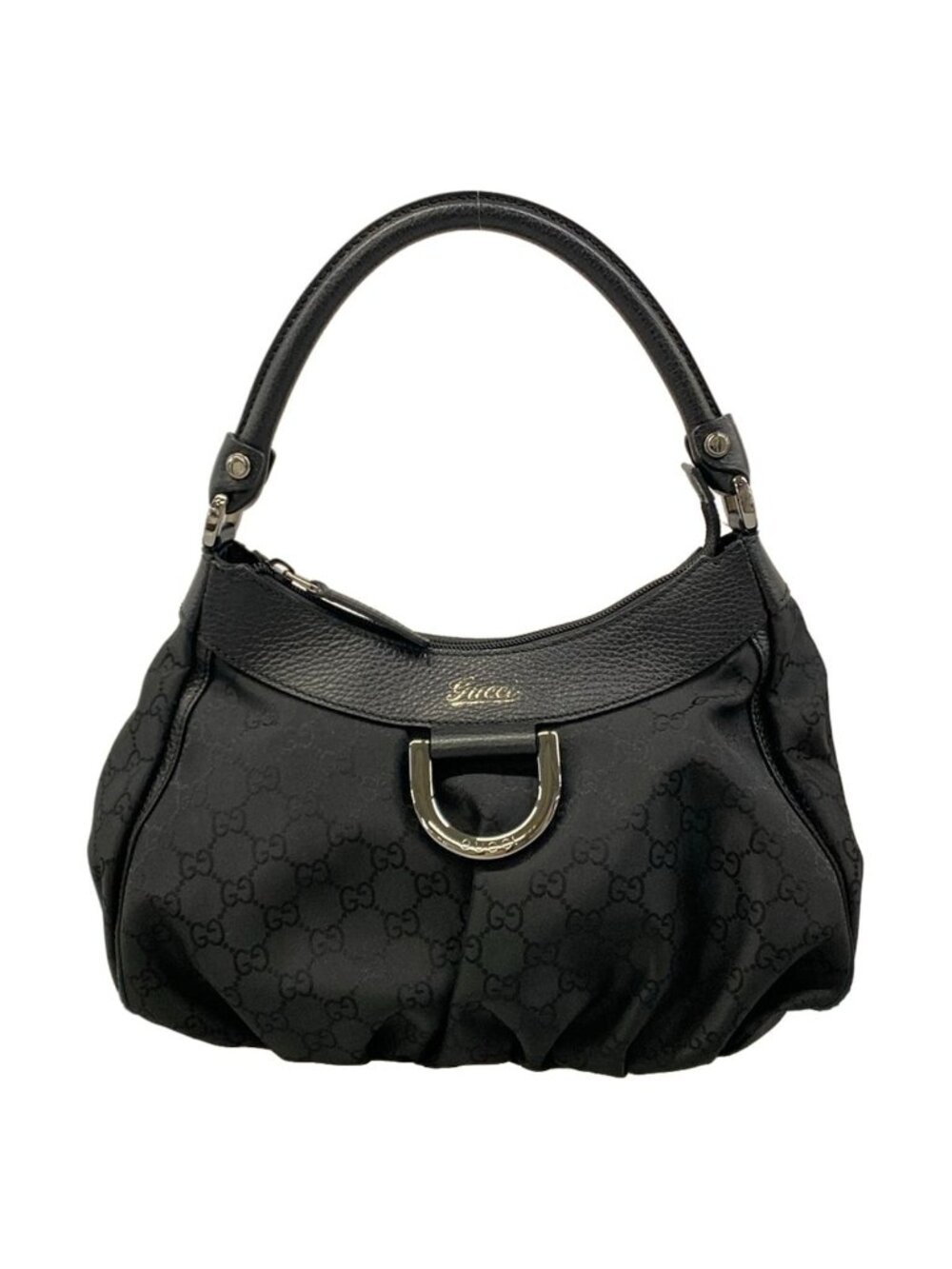 Gucci Handbag Abbey GG Pattern Black Leather